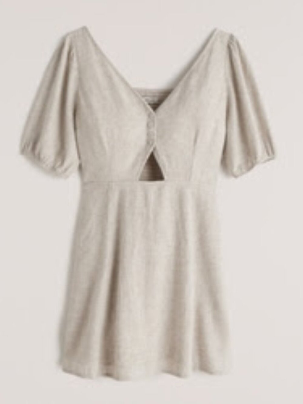 Abercrombie & Fitch Puff Sleeve Cutout Linen Mini Dress - Medium Petite